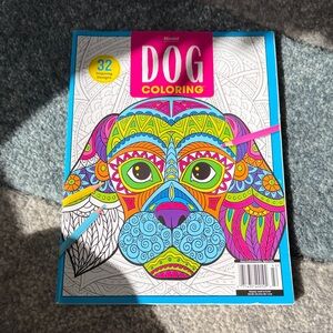 Dog Coloring Book with Blue and Multicolor Cover